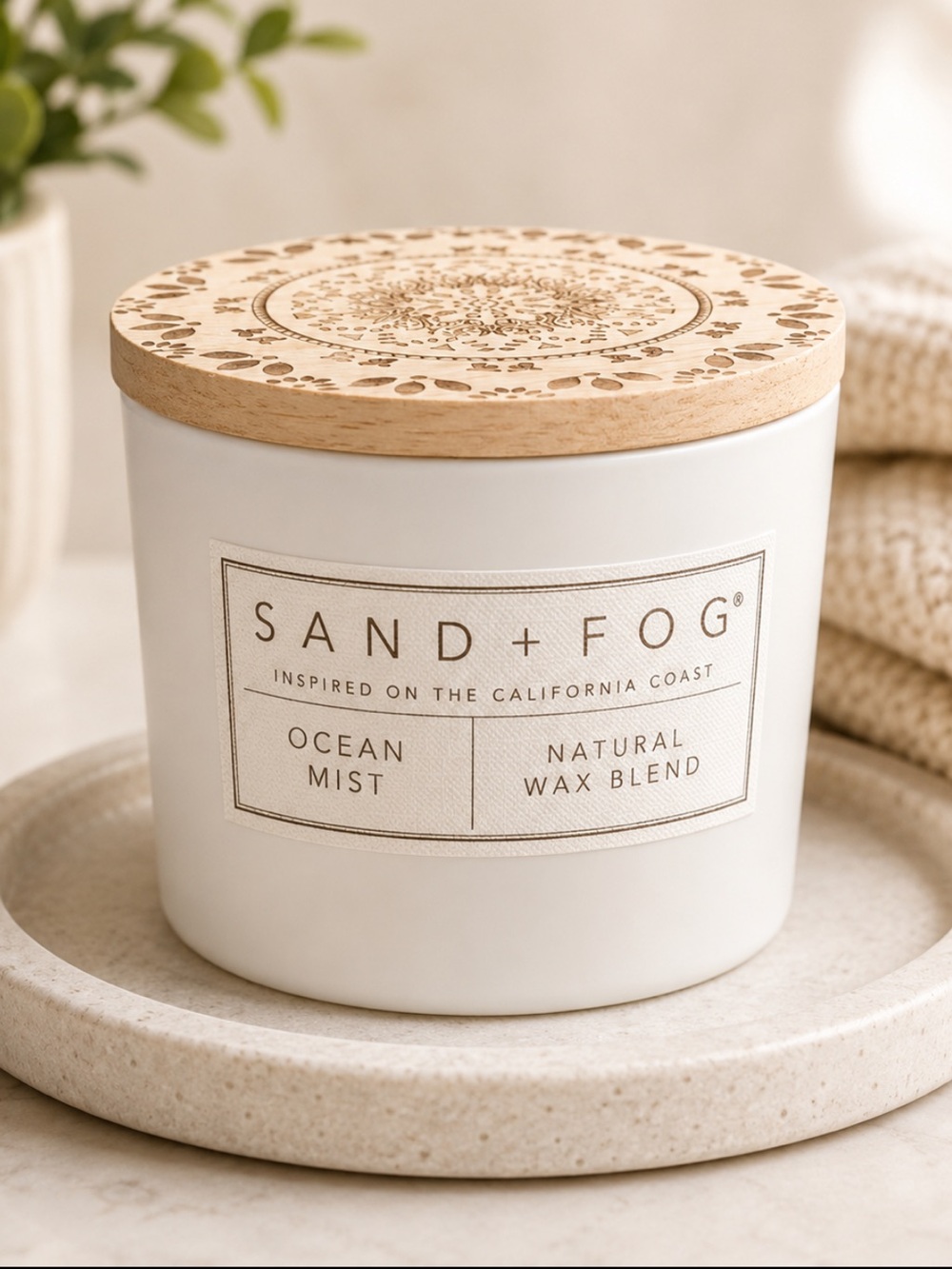 Sand & Fog Ocean Mist Natural Wax Candle